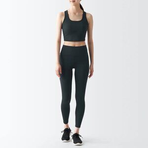 MUJI Women's Quick Dry Lightweight High Rise Leggings (Black, XS)